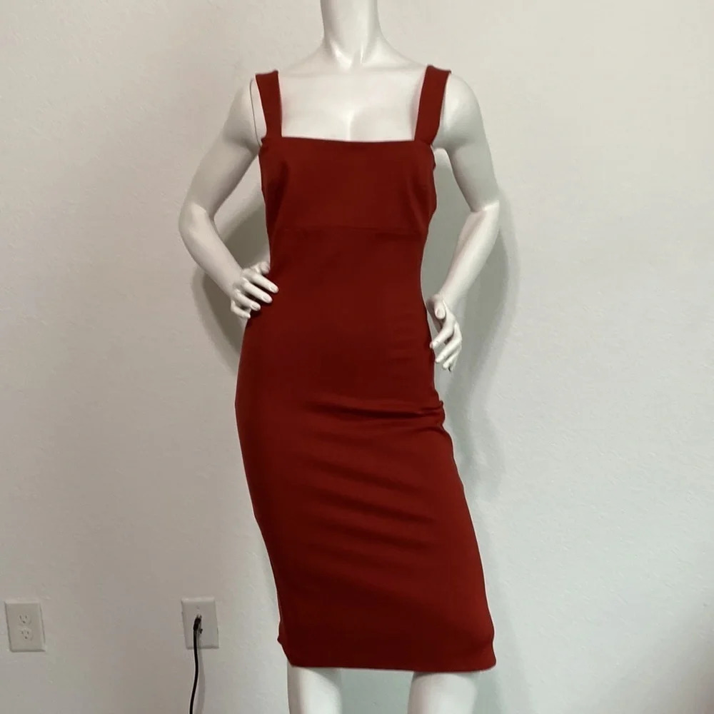 Mossman Lets' Get Loud Dress Rust Red Sleeveless Bodycon Size 6